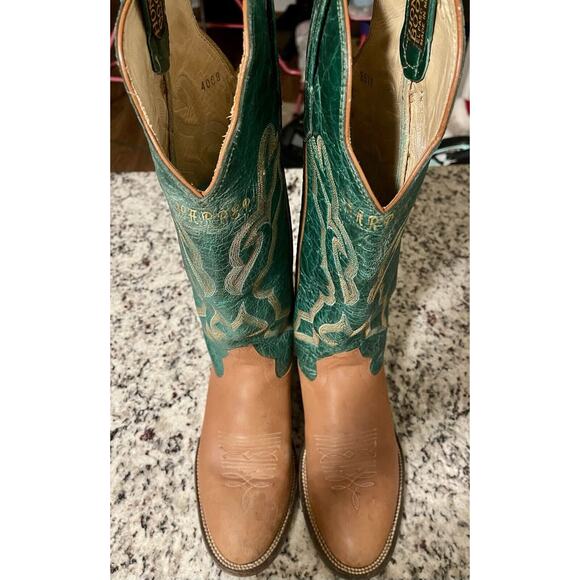 HONDO EL PASO TEXAS MENS COWHIDE LEATHER COWBOY WESTERN BOOTS SIZE 8.5 D - Picture 1 of 8